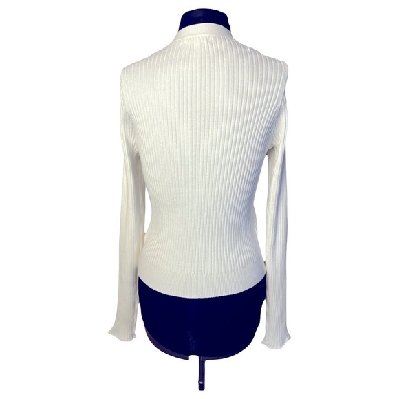 Good American | Ivory Cozy Ribbed Knit Cardigan Sweater, Size 5 - Picture 3 of 9